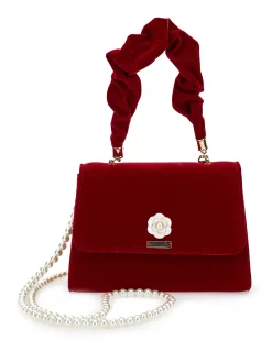 Borsa velvet con perla