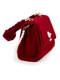 Borsa velvet con perla