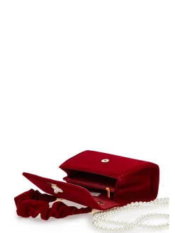 Borsa velvet con perla