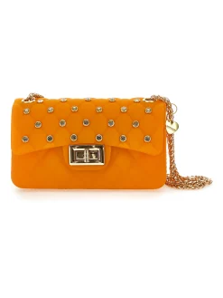 Borsetta in PVC spalmato con strass