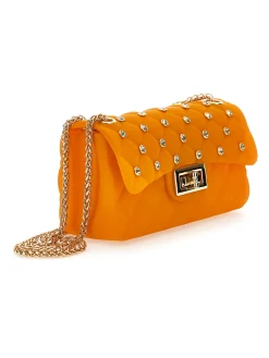 Borsetta in PVC spalmato con strass