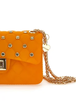 Borsetta in PVC spalmato con strass
