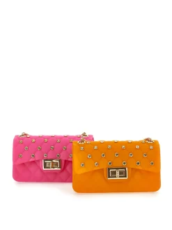 Borsetta in PVC spalmato con strass
