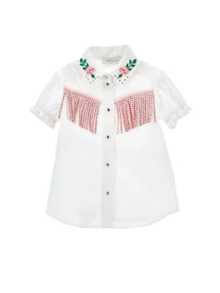 Camicia con ricami e frange