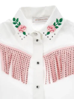 Camicia con ricami e frange
