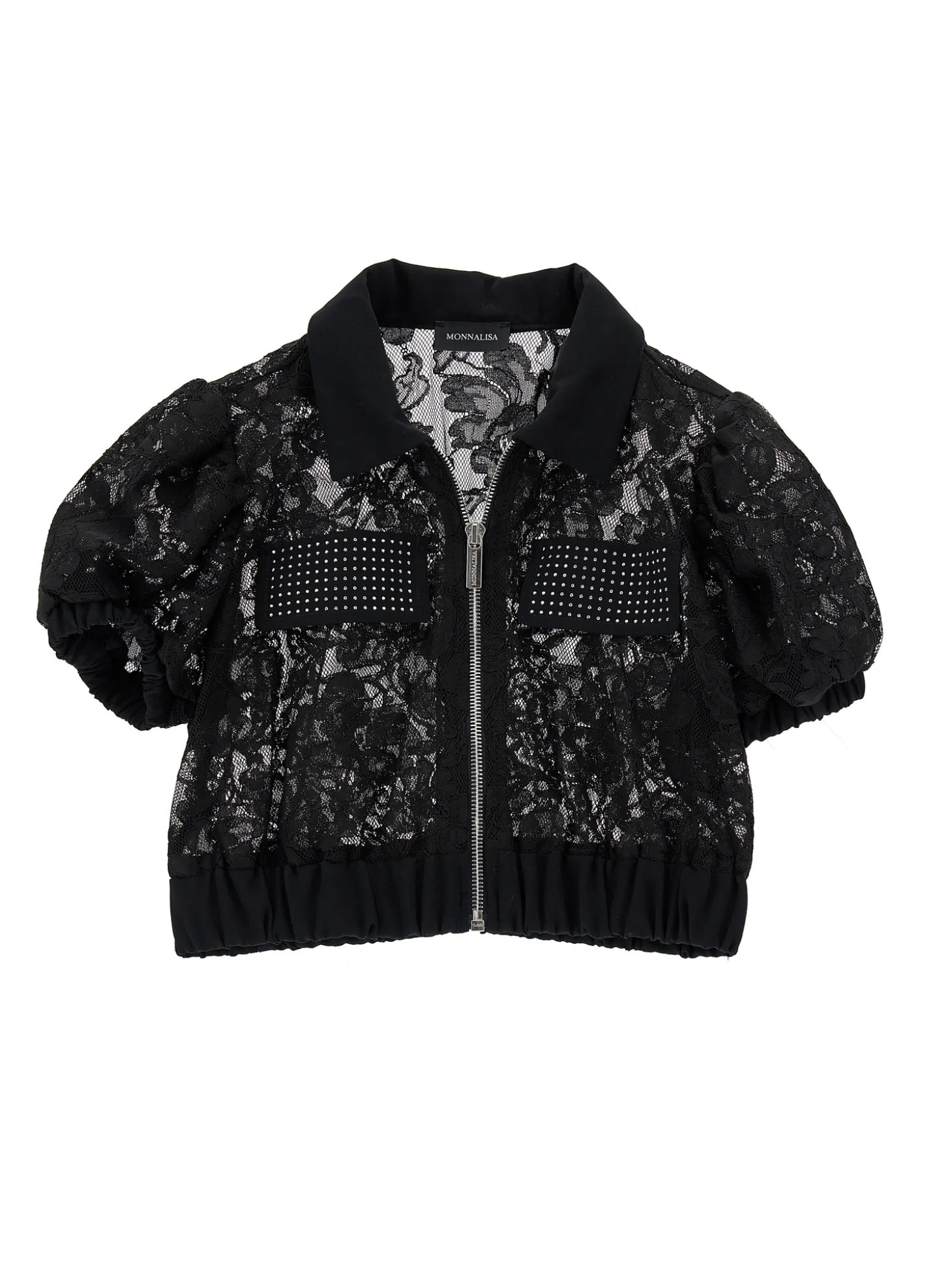 Camicia corta pizzo rebrodé