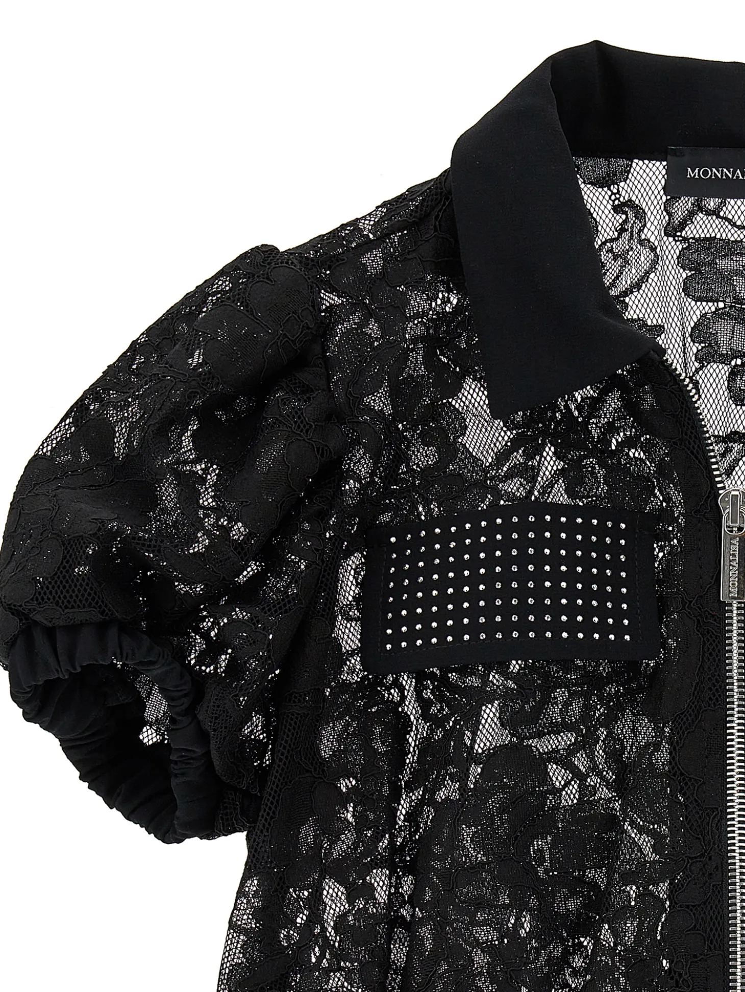 Camicia corta pizzo rebrodé