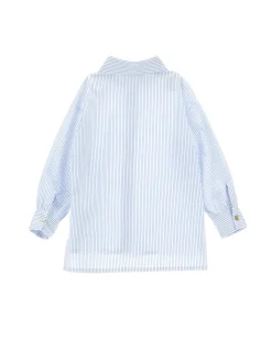 Camicia cotone con colletto ricamato