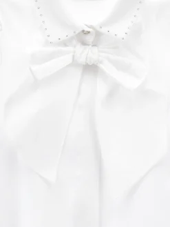 Camicia cotone organico con strass e fiocco