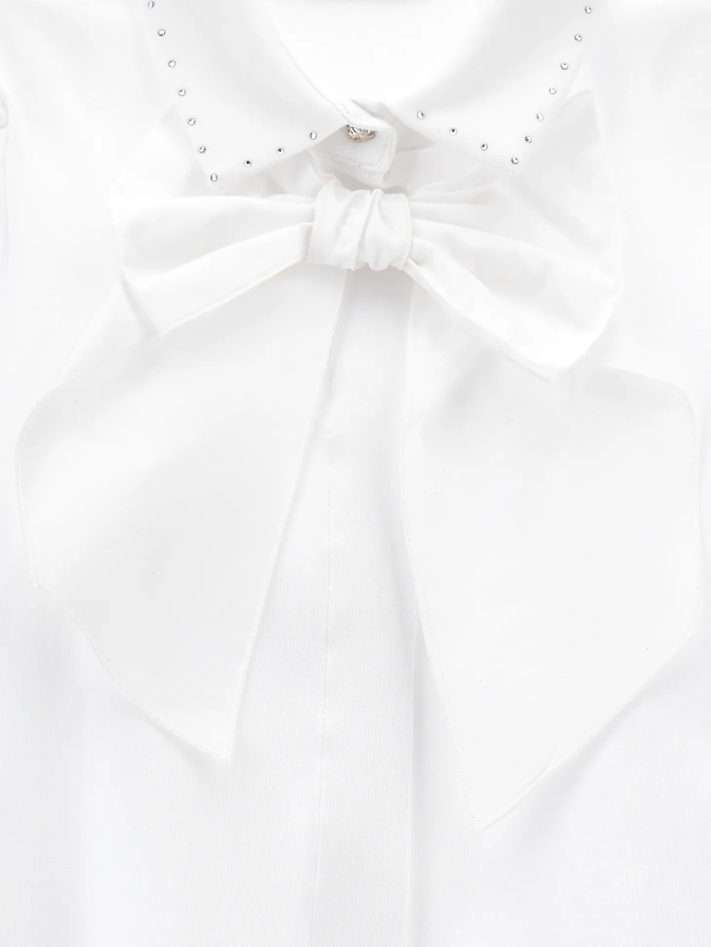 Camicia cotone organico con strass e fiocco
