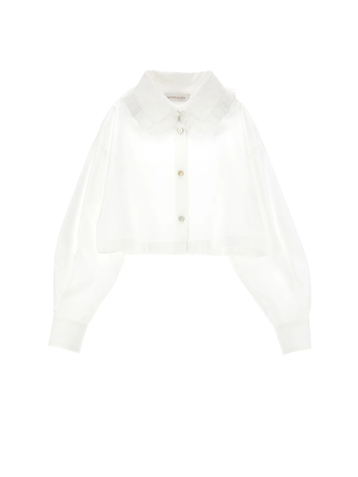 Camicia cropped colletto velluto