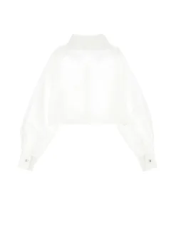 Camicia cropped colletto velluto