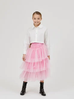 Camicia cropped colletto velluto