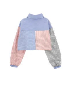 Camicia cropped patchwork