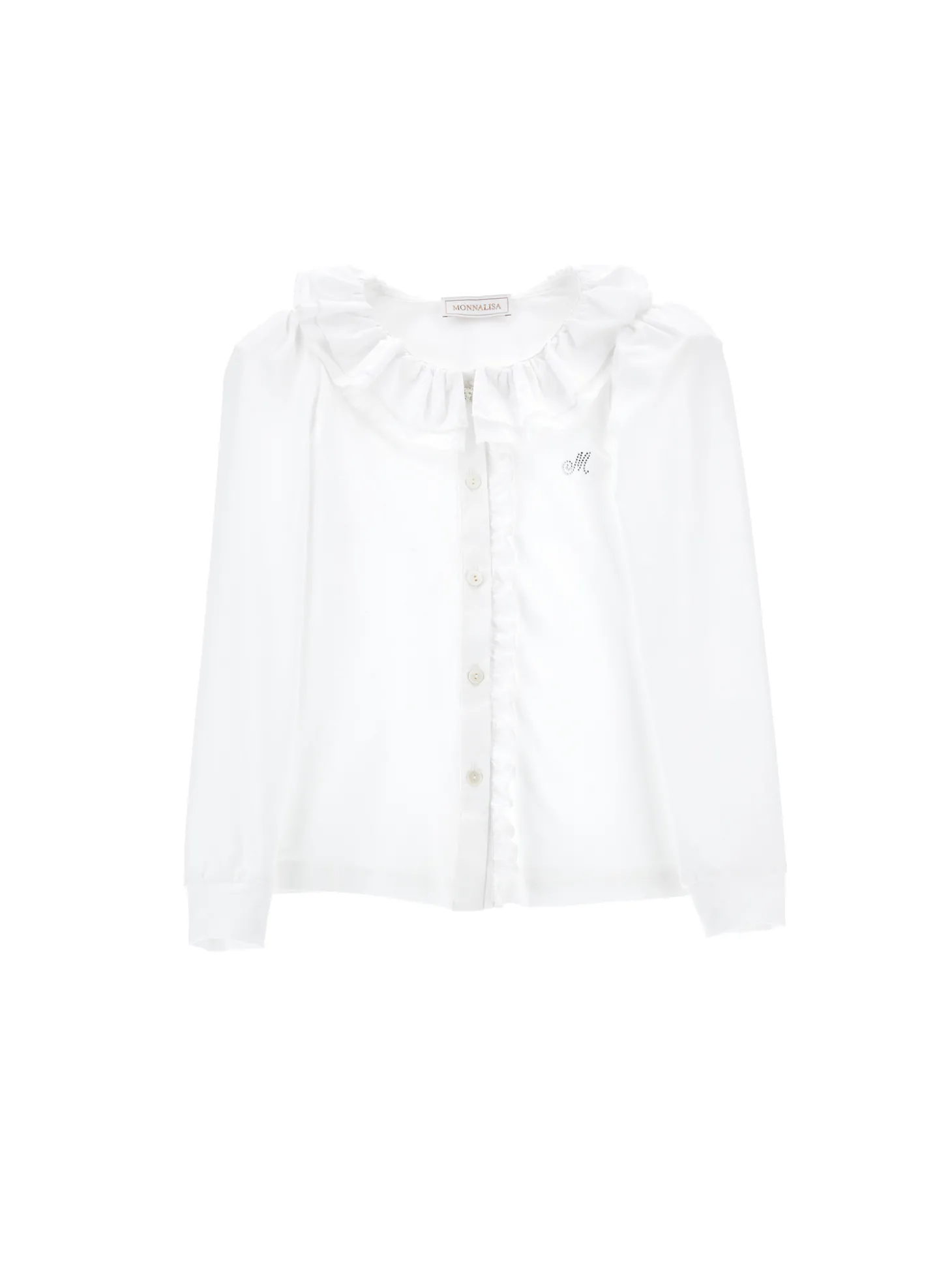 Camicia jersey con ruches
