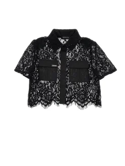 Camicia pizzo cropped