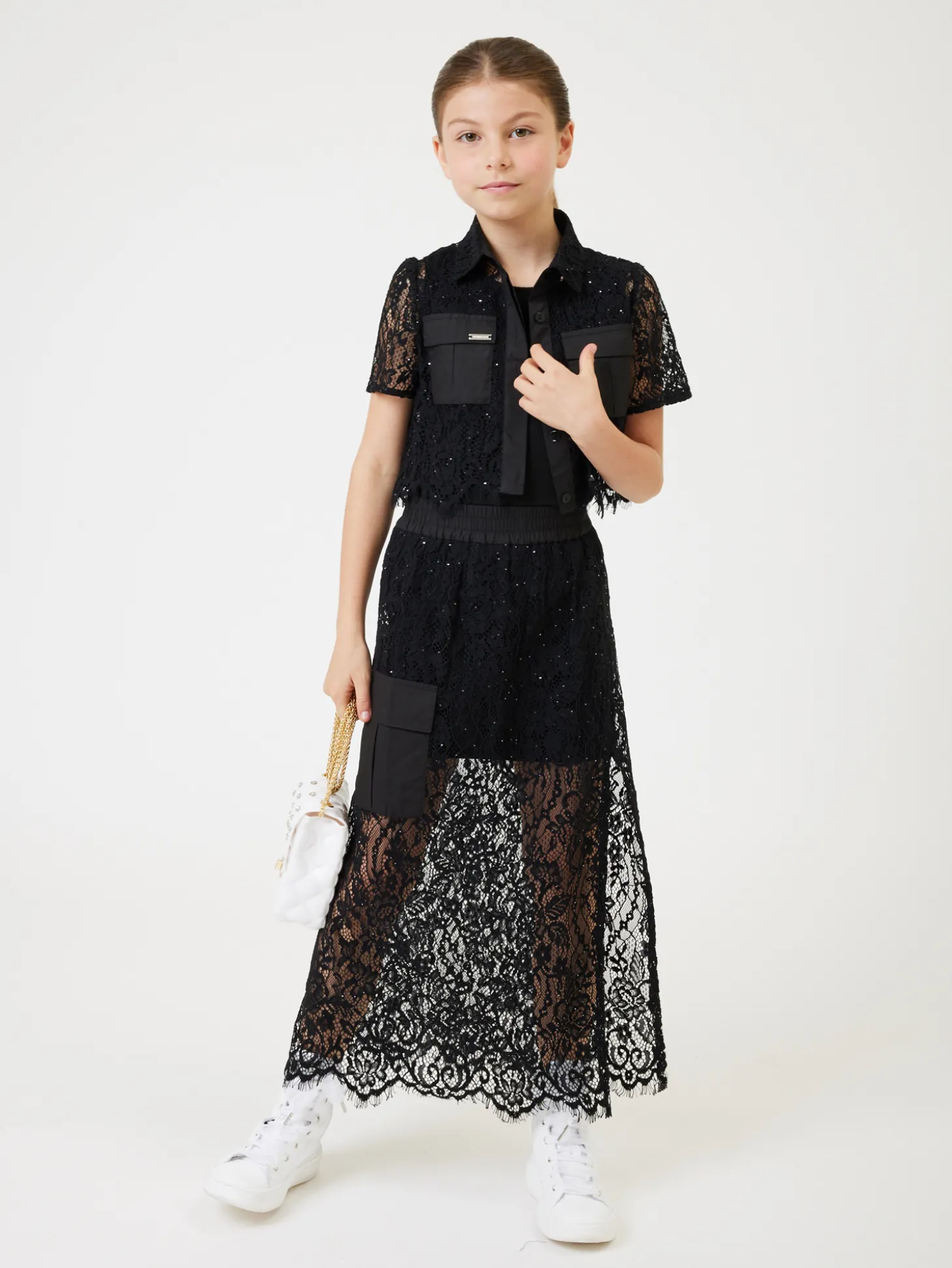 Camicia pizzo cropped