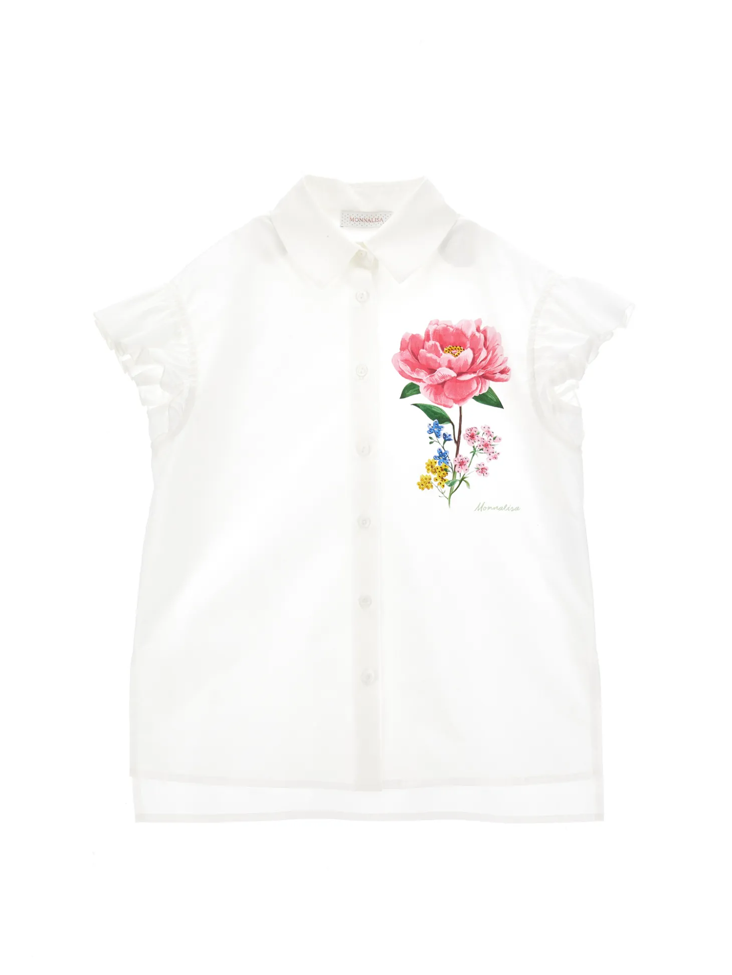Camicia popeline con rosa con glitter