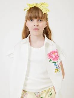 Camicia popeline con rosa con glitter