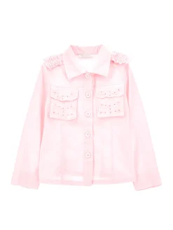 Camicia popeline con tasche ricamate