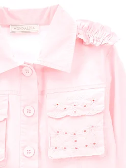 Camicia popeline con tasche ricamate