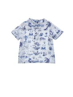 Camicia stampa marine tela
