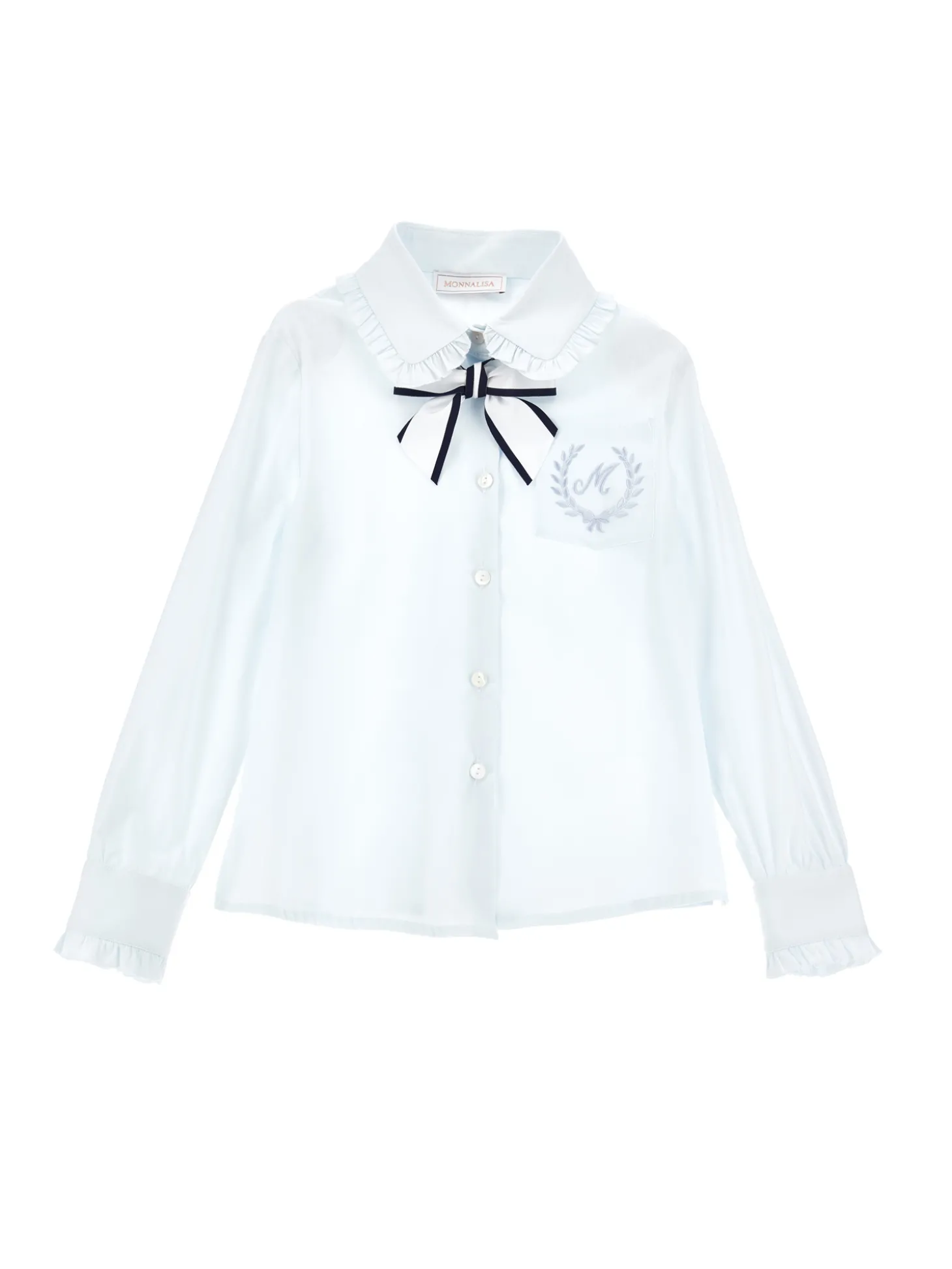 Camicia stretch con fiocco