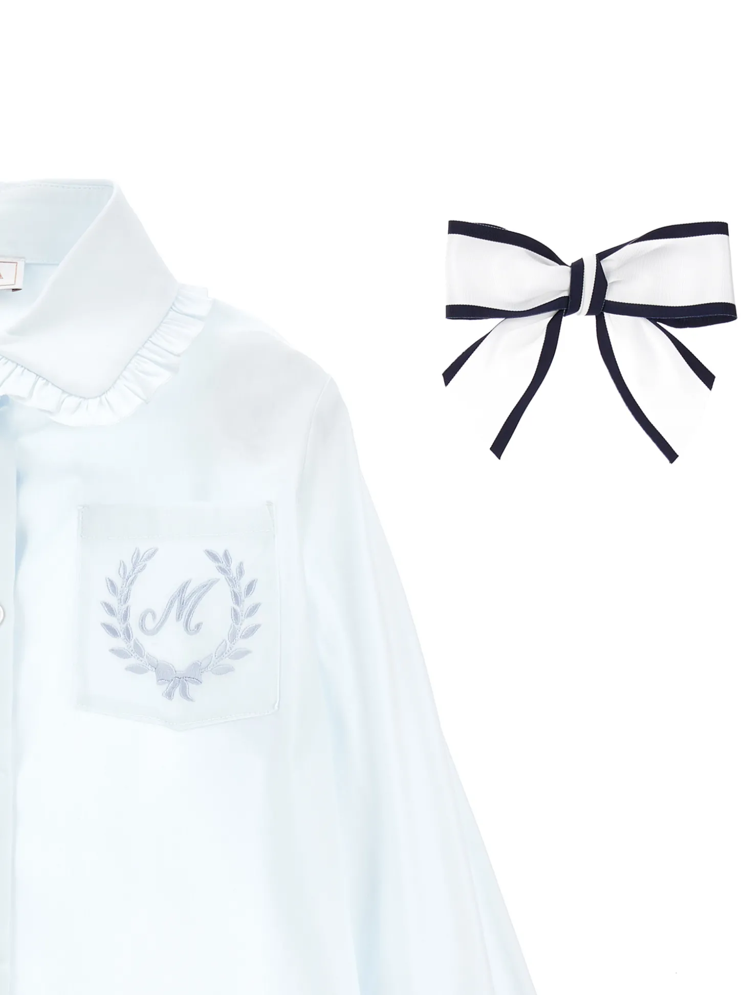 Camicia stretch con fiocco