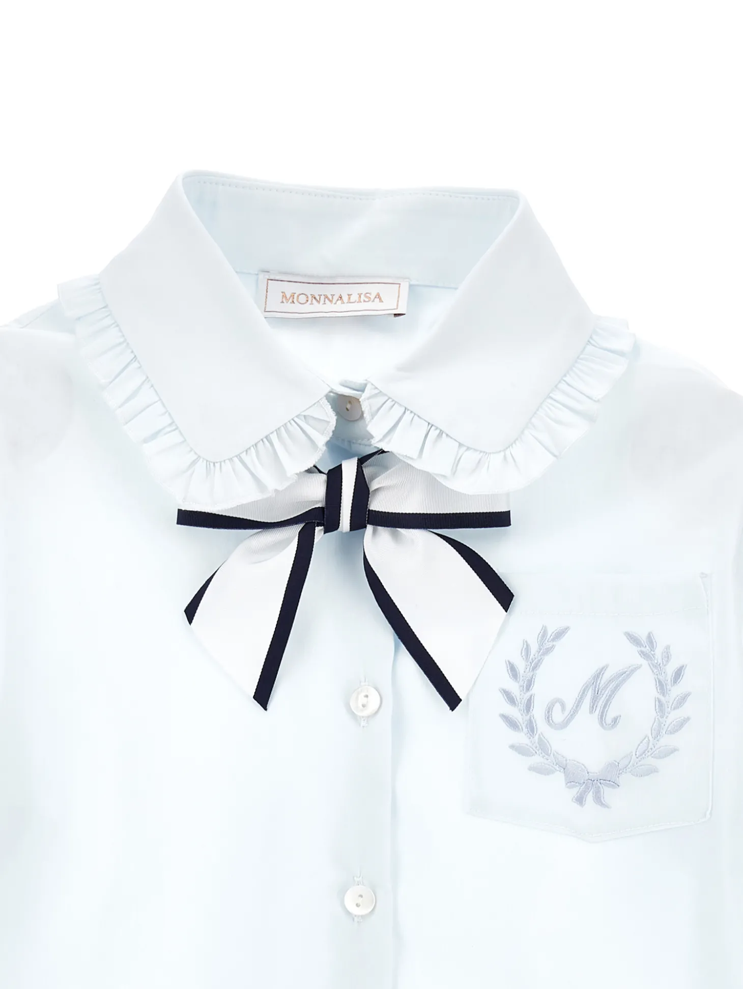 Camicia stretch con fiocco