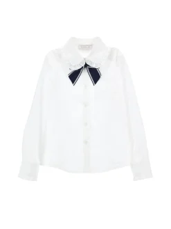 Camicia stretch con fiocco