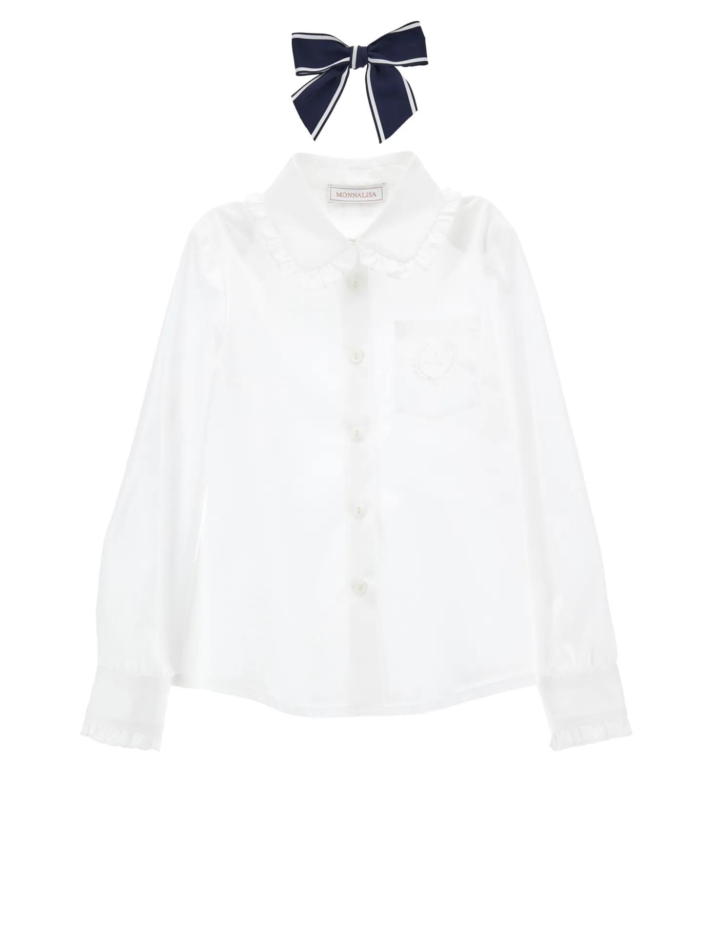 Camicia stretch con fiocco