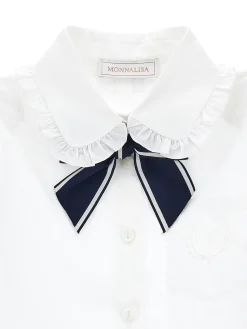 Camicia stretch con fiocco