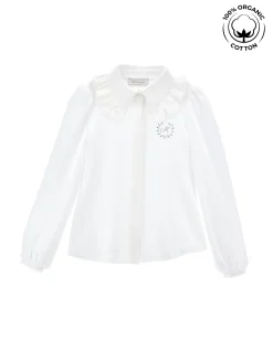 Camicia stretch cotone organico strass
