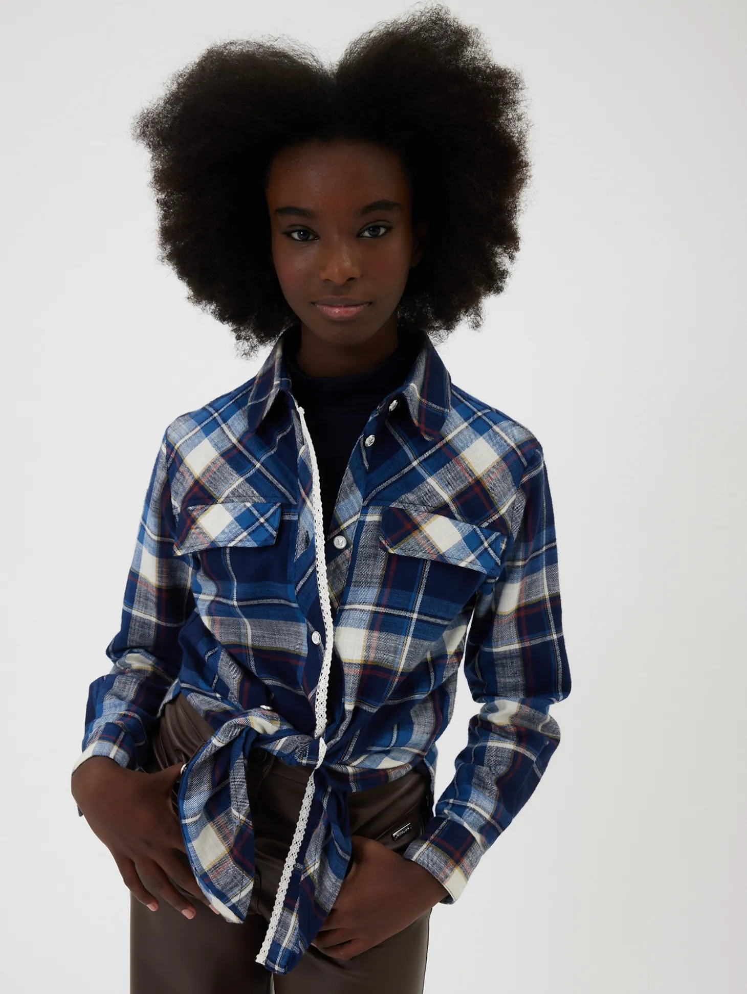 Camicia tartan lunga da annodare