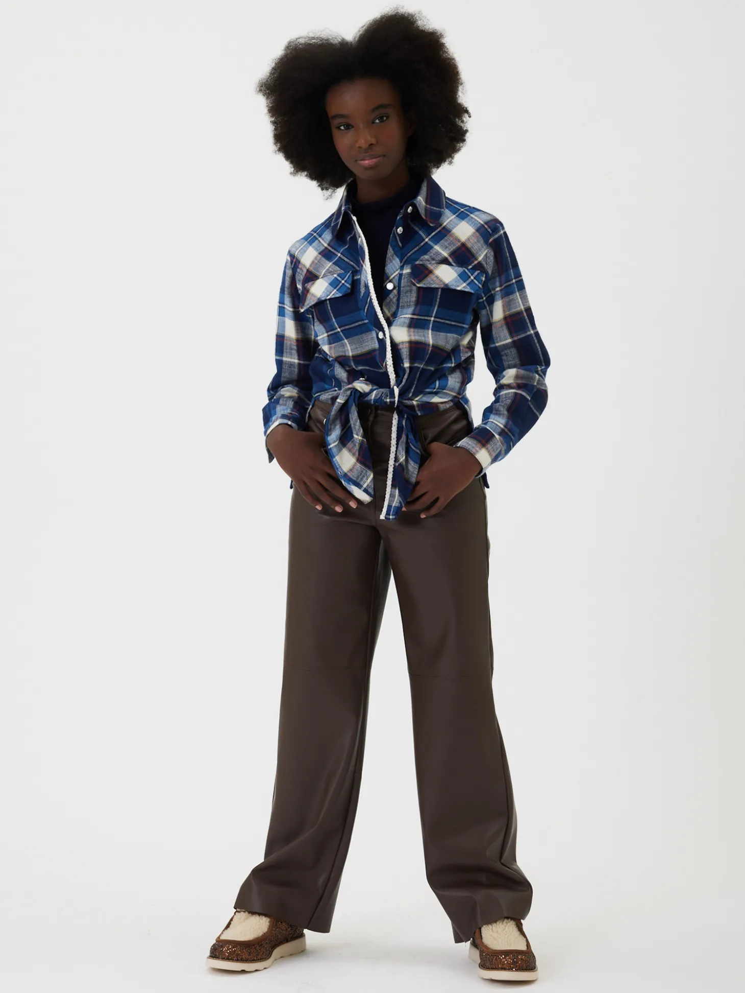 Camicia tartan lunga da annodare