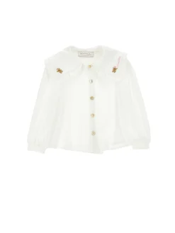 Camicia twill ricamata