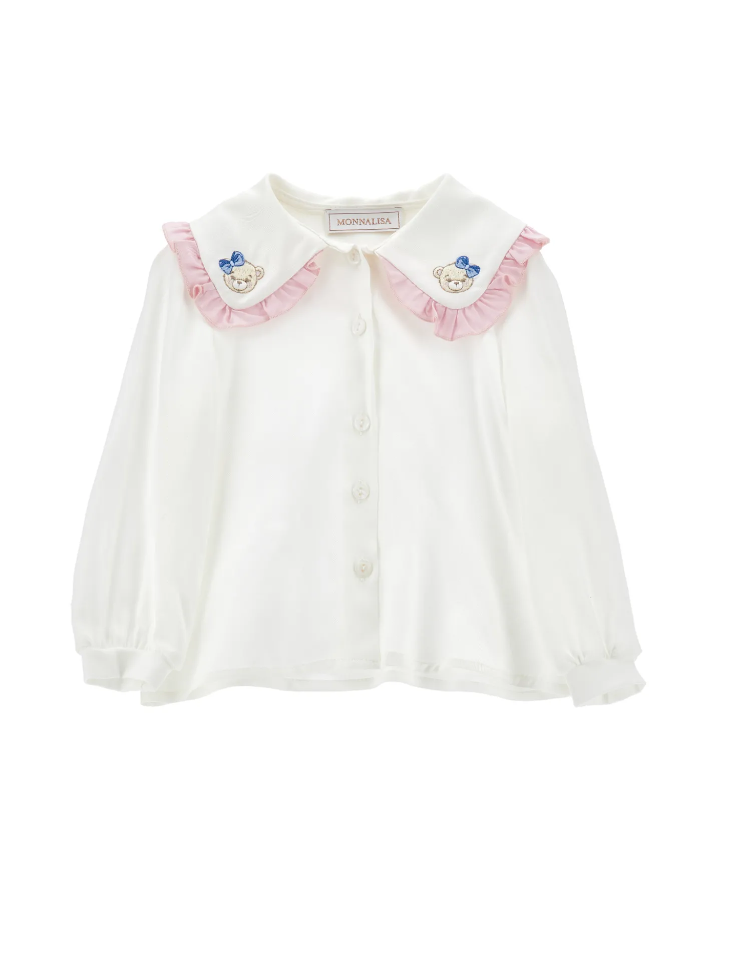 Camicia viscosa colletto ricamato
