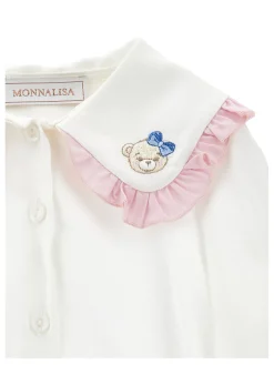 Camicia viscosa colletto ricamato
