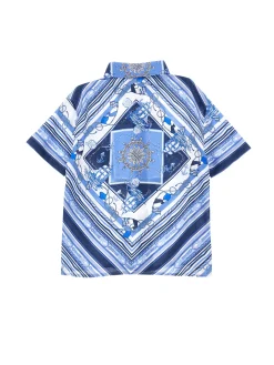 Camicia viscosa stampa marine