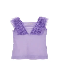 Canotta jersey dettagli tulle