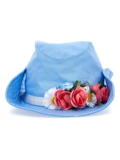 Cappello gabardina con fiori e borchiette