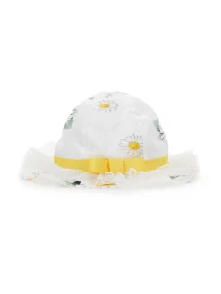 Cappello tela stampa margherite