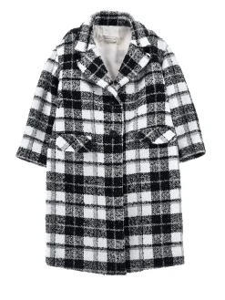 Cappotto bouclé tartan