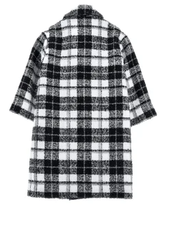 Cappotto boucl&eacute; tartan