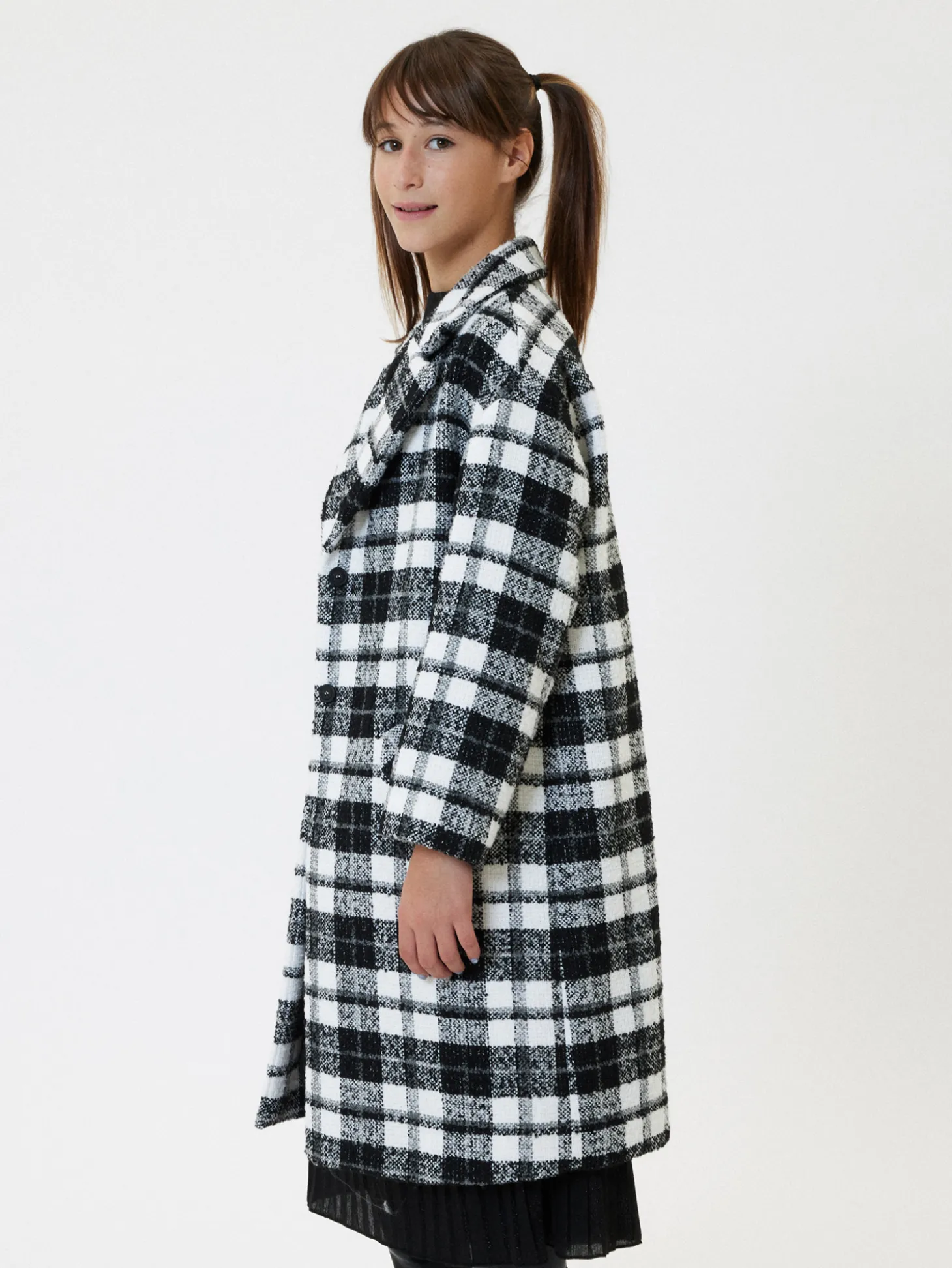 Cappotto bouclé tartan