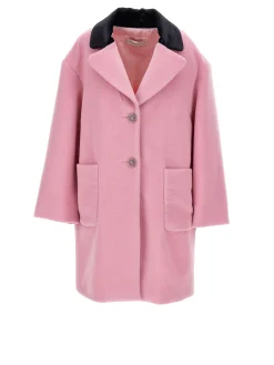 Cappotto con colletto velour