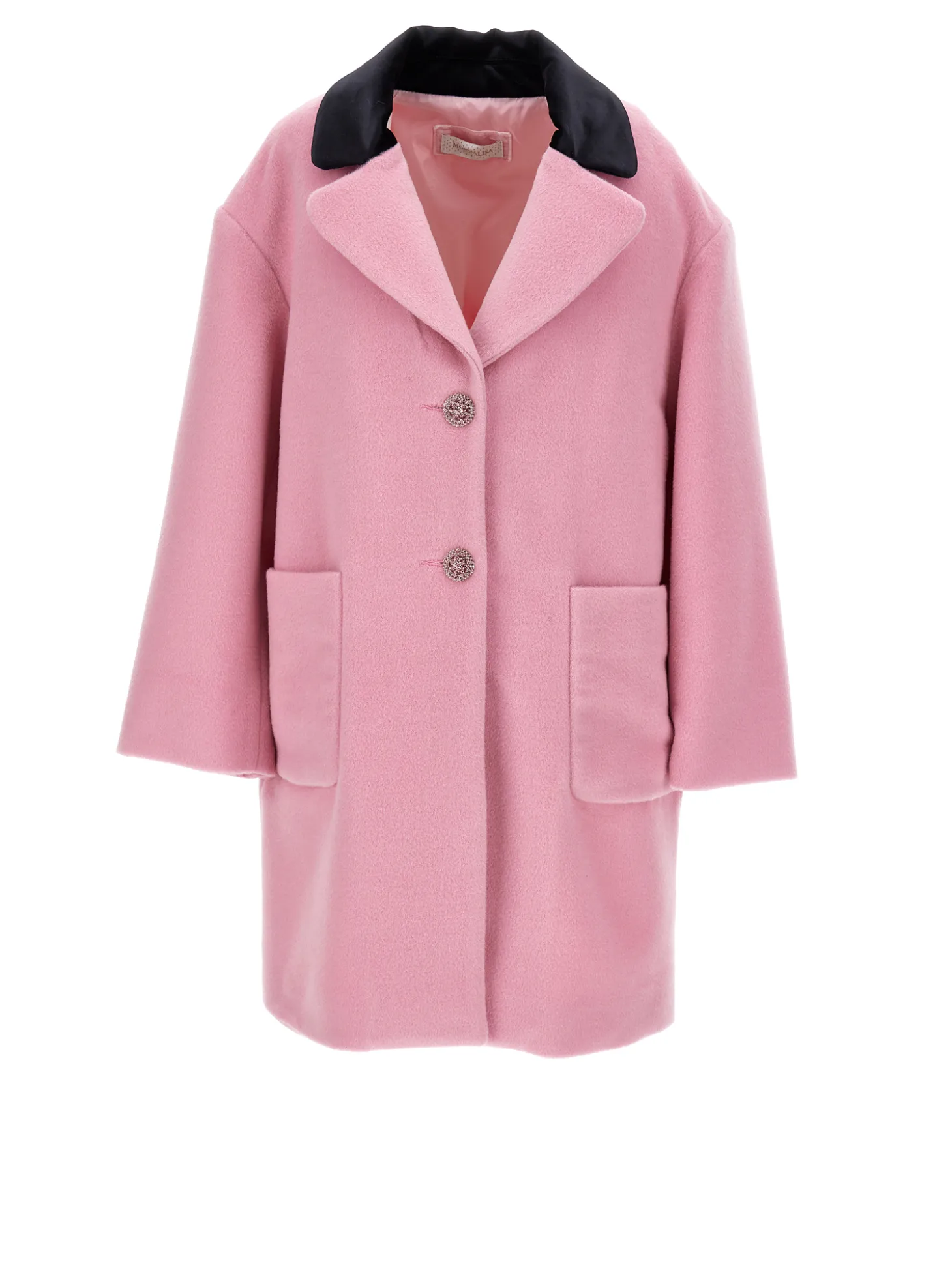 Cappotto con colletto velour