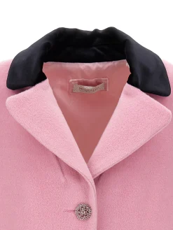 Cappotto con colletto velour