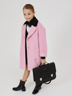 Cappotto con colletto velour