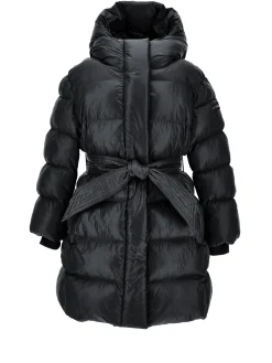 Cappotto imbottito con cintura a nastro